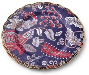 Dekorativní podtalíř BLANCHE COLOURS I 33 cm modrý s květinovým vzorem