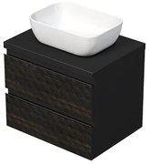 Kúpeľňová skrinka s krycou doskou SAT Cube Way 60x47,5x46 cm hnedá mat CUBE3D46602ZHKD