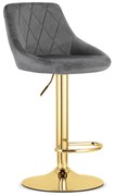 Barová stolička KAST - zamatová siva, zlatá- vintino.sk