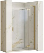 Rea Hugo, sprchové dvere 80x200 cm + bočný magnetický profil, zlatá matná, KPL-45200