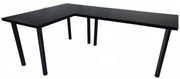 Písací Stôl Roh. Low Čierna 180x120x1,8 Model 0