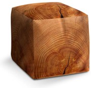 Taburet Cube drevo 2, hnedá