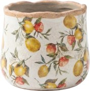 Keramický obal na kvetináč s citrónmi Lemon Grove S - Ø 11*10 cm
