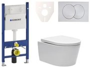 Cenovo zvýhodnený závesný WC set Geberit do ľahkých stien / predstenová montáž + WC SAT Brevis SIKOGES7W7