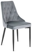 Stolička IMOLA velvet zamatová - sivá, čierne nohy - vintino.sk