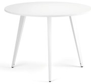 Konferenčný stôl PRIMO VIBE, priemer 100 cm, biela podnož, biela