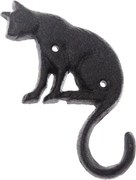 Nástenný vešiak Liatinová mačka s dlhým chvostom%