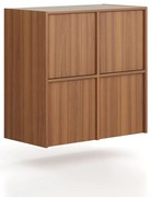 Nadstavba pre skrine FRAME, 4x dvere, 872 x 450 x 854 mm, PUSH-lock, orech