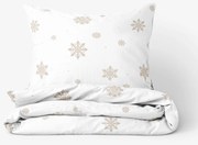 Goldea vianočné bavlnené posteľné obliečky - snehové vločky na bielej 140 x 200 a 70 x 90 cm