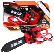 Detská motorová píla s okuliarmi | červená