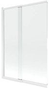 Mexen Fox, 2-krídlová posuvná vaňová zástena 120 × 150 cm, 5mm číre sklo, biely profil, 891-120-002-20-00