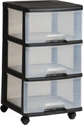 Curver Regál so zásuvkami čierny 3x20l, šírka 37 cm