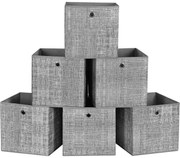 Úložný box Grey, sada 6ks, 30x30x30 cm, sivá