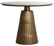 Okrúhly jedálenský stôl v bronzovej a prírodnej farbe s doskou v dekore mramoru ø 100 cm Rianne – Light &amp; Living