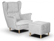 Kreslo s opierkou nôh ELI Světle šedá