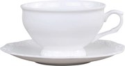 Porcelánová šálka s tanierikom s čipkou Provence lace - 12cm / 350ml