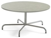 Stôl PLURAL, Ø1200x600 mm, linoleum - šedá, strieborná