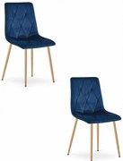 Set dvoch jedálenských stoličiek LIBRA zamatové granátové / drevené nohy (2 ks)