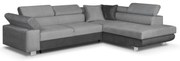 Rohová sedacia súprava s funkciou spania FREDO pravá Světle šedá/šedá