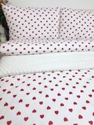 Mušelínové obliečky Srdiečka 140x200 – 100 % bavlna, romantické, priedušné, ideálne pre citlivú pokožku