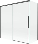 Mexen Rox, 2-krídlová posuvná vaňová zástena 160 + 70 x 150 cm, 8mm číre sklo, brúsený grafit profil, 8C9-160-070-66-00