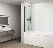 Polysan Polysan, FISA vaňová zástena 600x1500mm, mm, čierna matná, číre sklo, FS1062-B