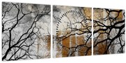 Obraz - Siluety stromov (s hodinami) (90x30 cm)