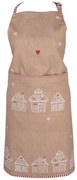 Hnedá kuchynská zástera s perníkovými chalúpkami Gingerbread Bliss - 70*85cm