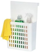 Závesný košík, organizér na čistiace prostriedky, biely, KRISTY-GONDOL, 36x24cm - biely