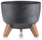 PLASTOVÝ KVETINÁČ ROSA ECO 15X24 CM IMITÁCIA BETÓNU ČIERNA