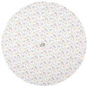 Bavlnená okrúhla utierka s kvetinovým motívom Colourful Flowers - Ø 80cm