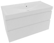 Kúpeľňová skrinka 2 zásuvková s umývadlom Naturel Savona 98x53x44, 8 cm biela lesk SAVONA2100BIU1