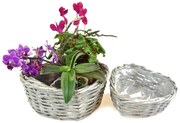 Kvetináč srdce šedé - set 3 ks