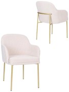 Stolička Zafiro Arm Gold s podrúčkami, béžová (S2441)