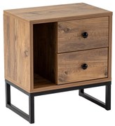 Nočný stolík Glimarolla (borovica atlantická + čierna). Akcia -29%. Vlastná spoľahlivá doprava až k Vám domov. 1106610