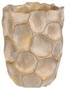 Betónový obal na kvety Plástev, veľ. M, š. 16 cm, béžovo-zlatá