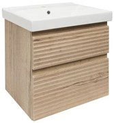 Kúpeľňová skrinka 2 zásuvková s umývadlom Naturel Savona 58x53x44, 8 cm dub Halifax mat SAVONA260DHU1