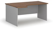 Kancelársky rohový pracovný stôl PRIMO GRAY, 1600 x 1200 mm, ľavý, sivá/orech