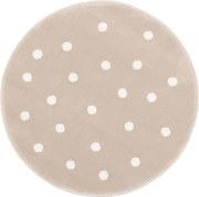 Koberec FD Lush bodky, svetlobéžový kruh