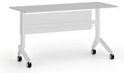 Mobilný stôl PRIMO MOVE, 140x60 cm, biela podnož, sivá