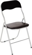 Skladacia stolička Foldus, čierna ekokoža%