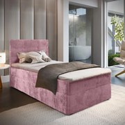 Čalúnená posteľ boxspring GLORIEN VELVET 90x200 cm ružová Matrac: Matrac Bonell pružinový