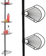 Erga Scopic, teleskopická rohová polica 276x28,8x21,5 cm, čierna matná, ERG-YKA-CH.SCOPIC-BLK