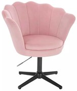 LuxuryForm DESIGN Kreslo FREY VELUR na čiernom kríži - ružové