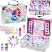 LEAN Toys Kozmetická sada Glitter Darčeková truhlica Kozmetika na nechty Make-up Morská panna