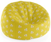 Sedací vak Cocoon biele kačičky, žltá