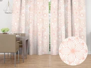 Biante Bavlnený záves Sandra SA-275 Svetlo lososové mandaly na bielom 140x140 cm