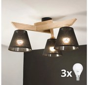 Brilagi - LED  Prisadený luster ANTHONY 3xE14/40W/230V dub/čierna