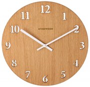 ATMOWOOD dubové numerické hodiny 34 cm - biele ručičky