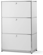 Kovový regál »CN3« s 3 výklopnými priehradkami, biely